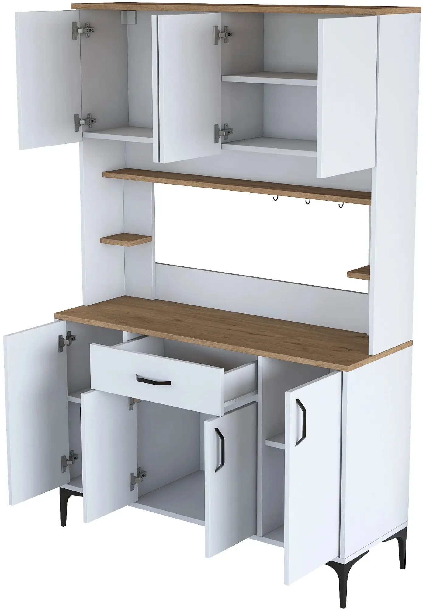 Буфет Mirage Meble JE177 (White/Walnut)