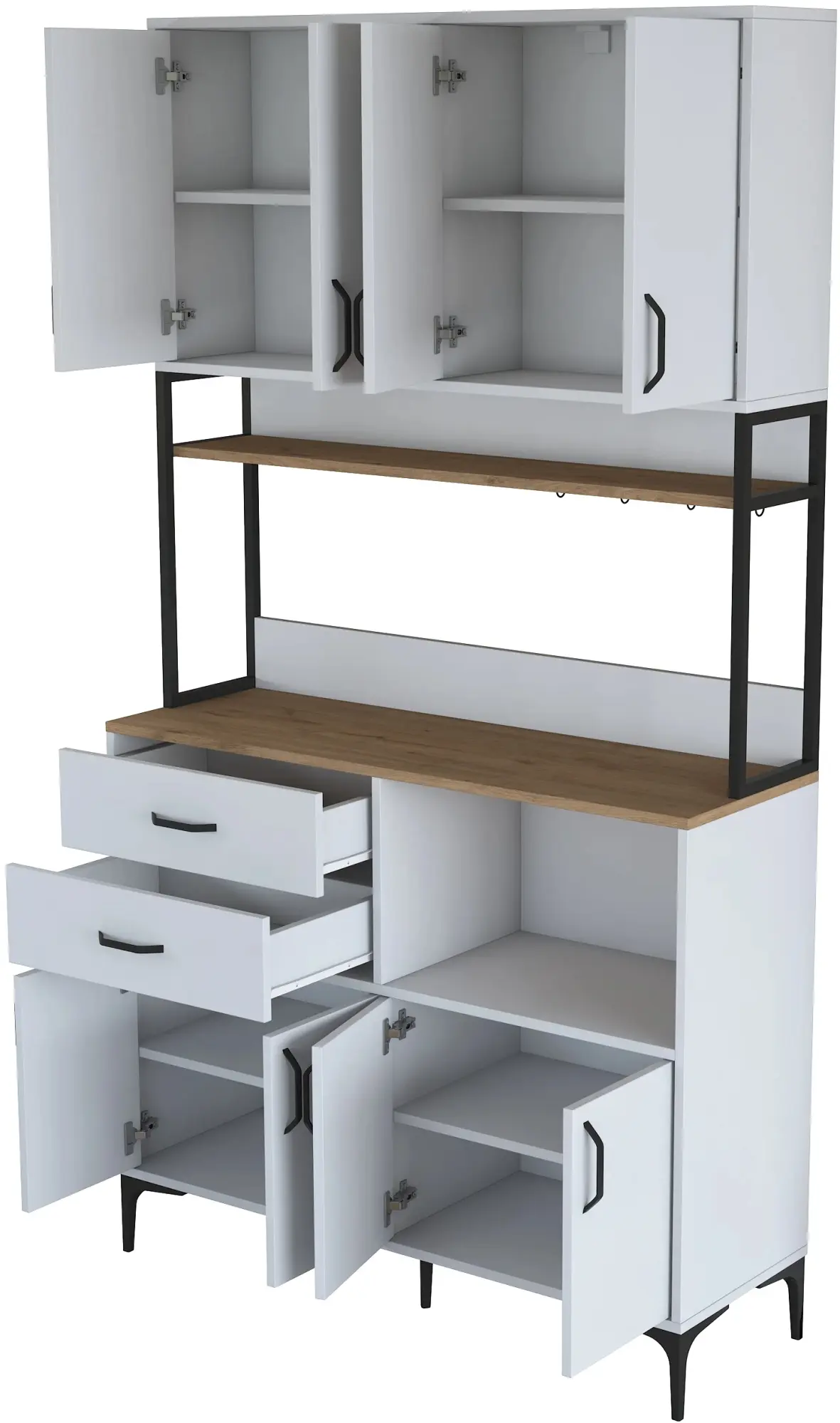 Bufet Mirage Meble JE180 (White/Walnut)