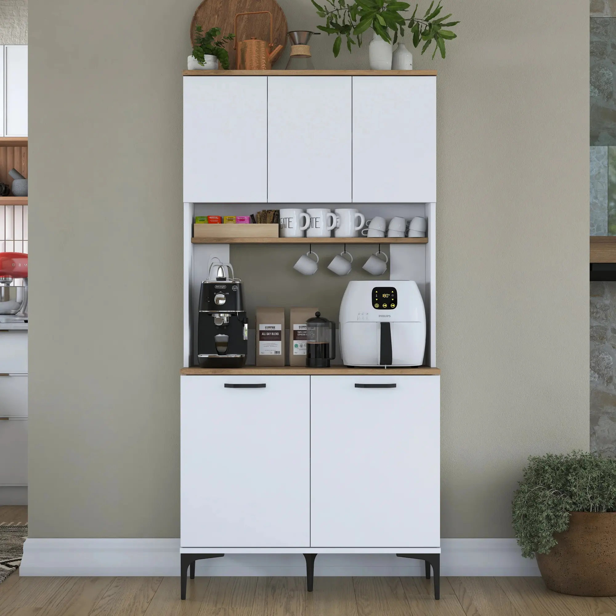 Буфет Mirage Meble JE192 (White/Walnut)
