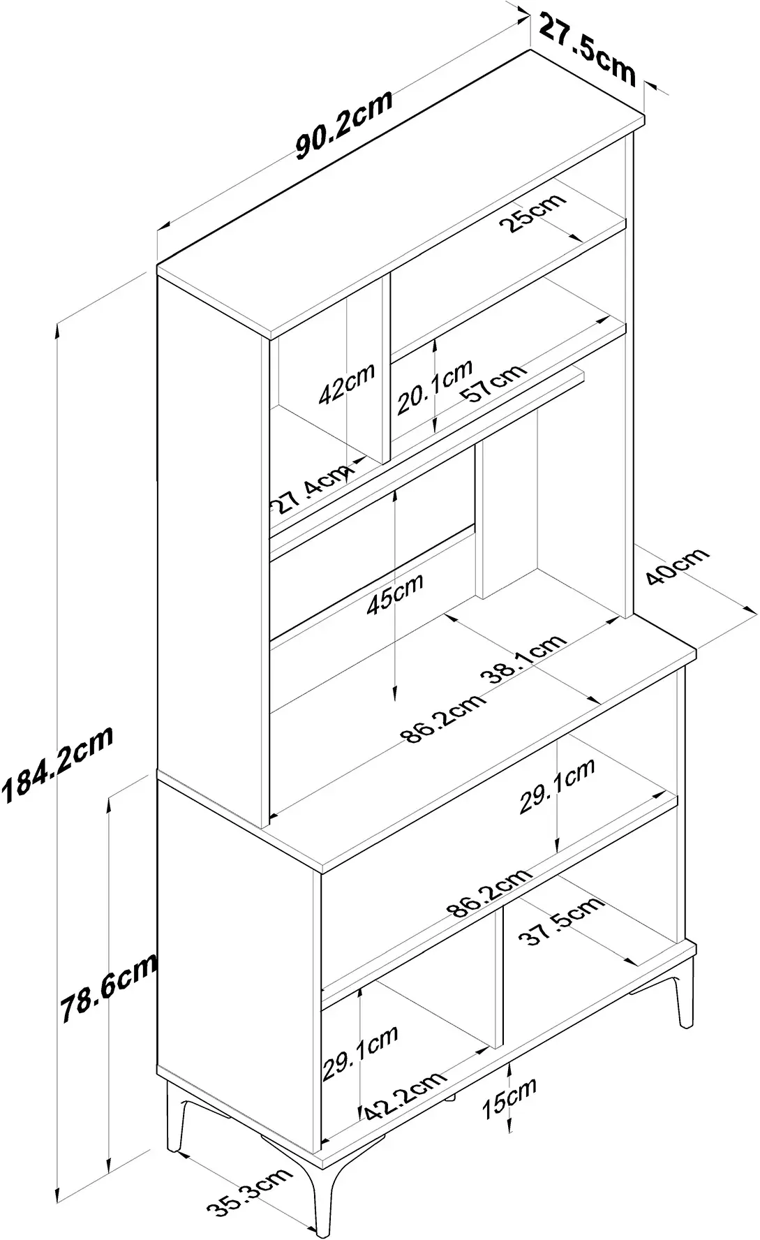 Буфет Mirage Meble JE192 (White/Walnut)
