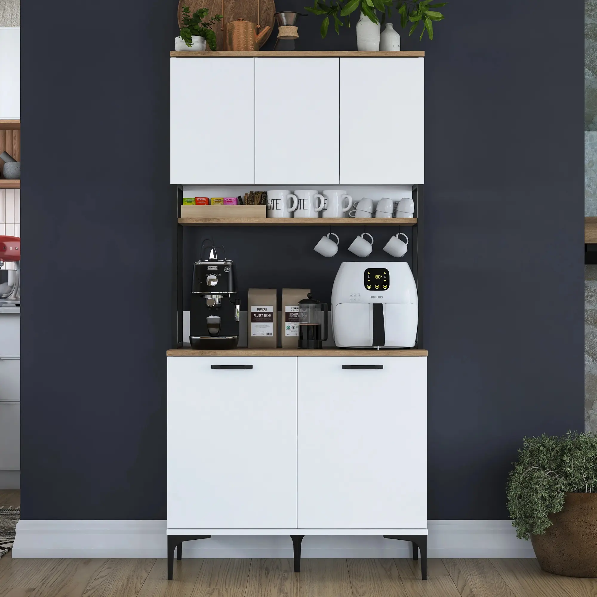 Bufet Mirage Meble JE193 (Walnut/White)