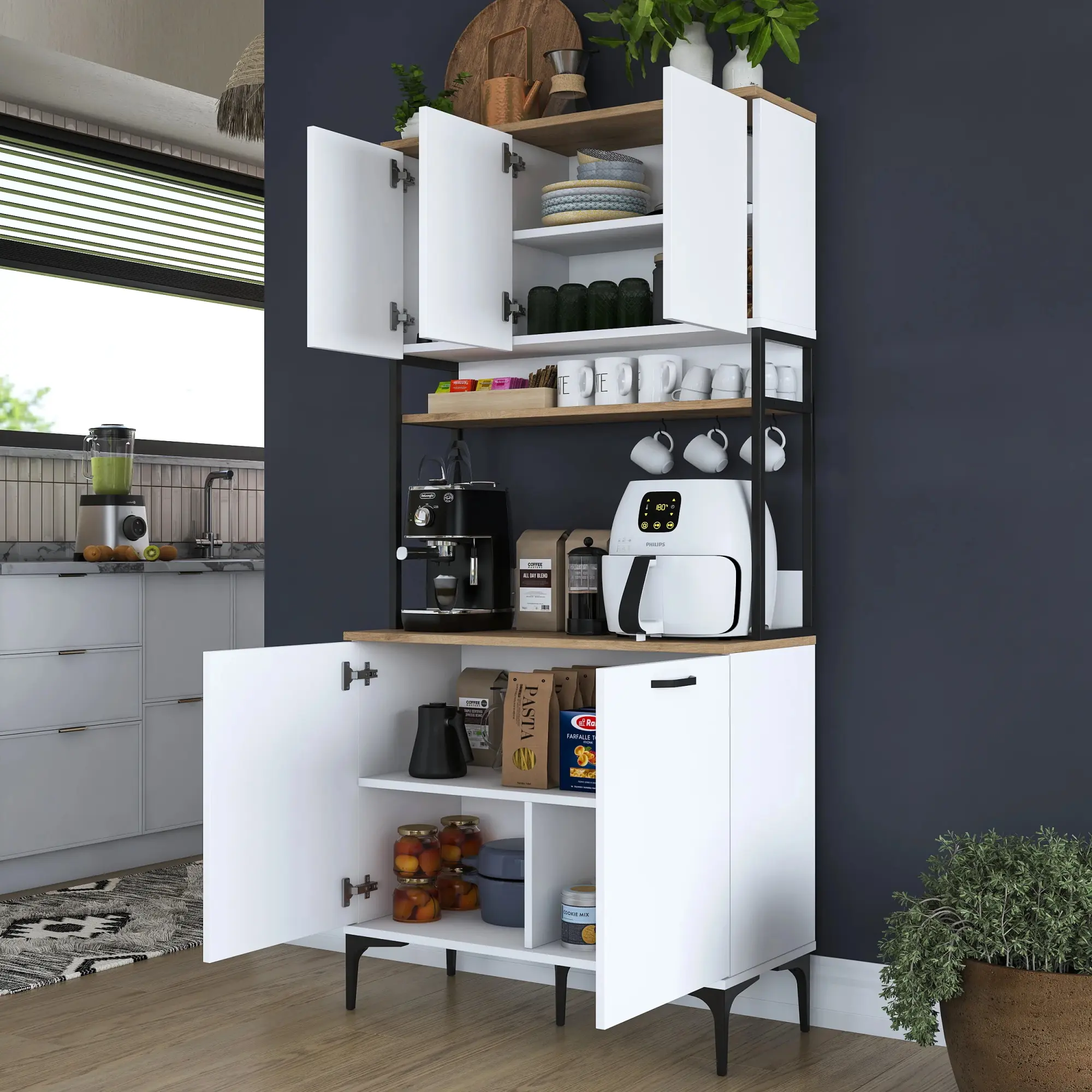 Bufet Mirage Meble JE193 (Walnut/White)