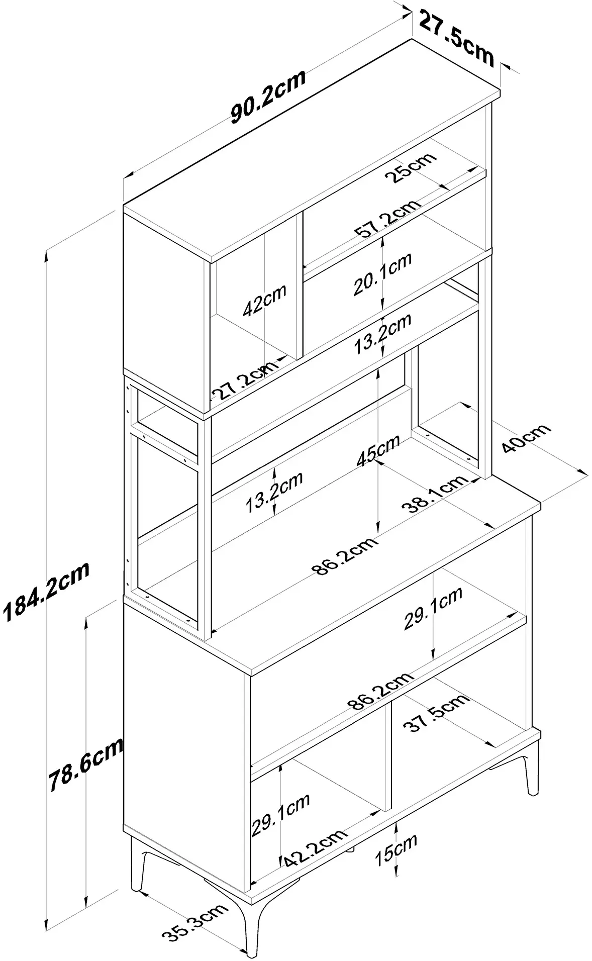 Bufet Mirage Meble JE193 (Walnut/White)