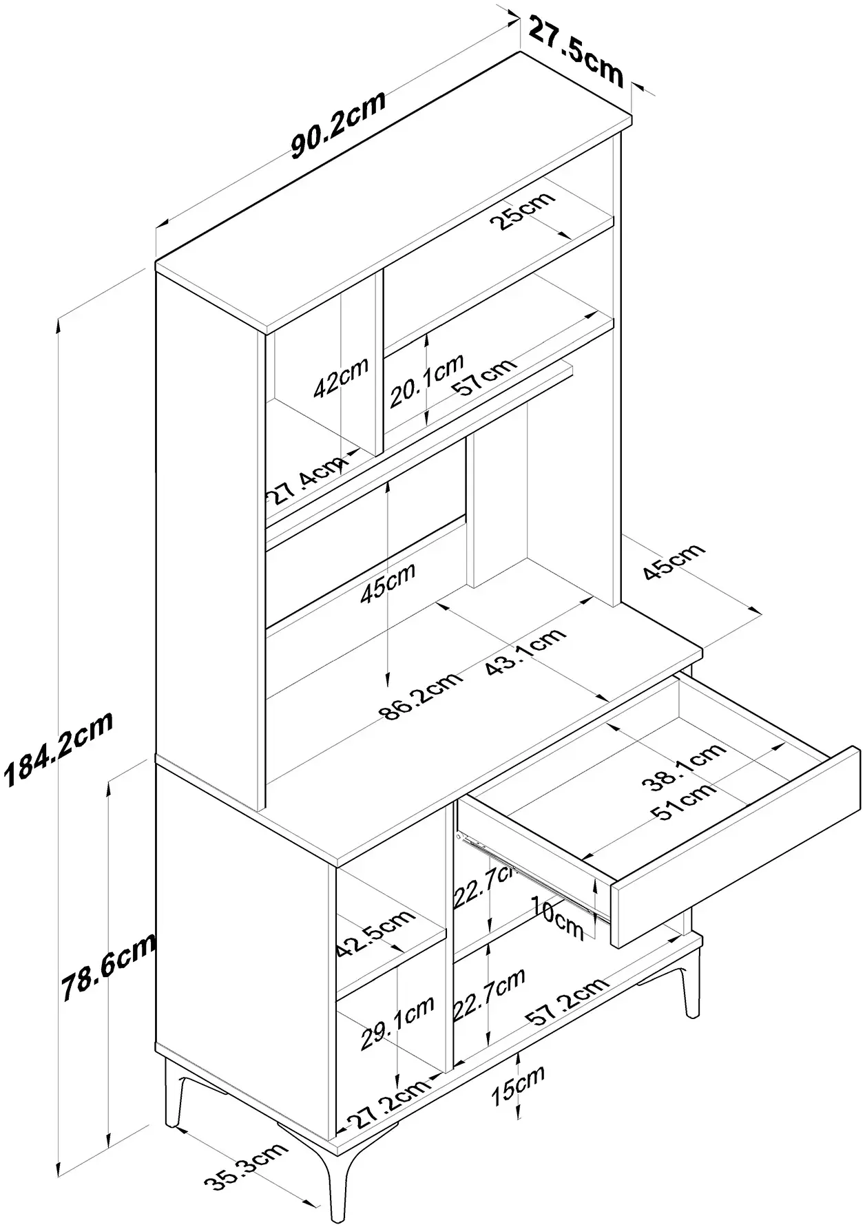 Буфет Mirage Meble JE196 (Walnut/White)