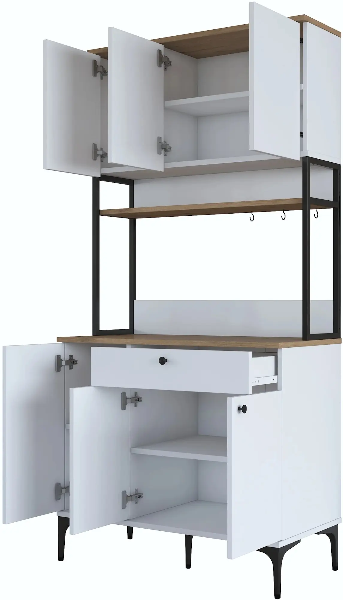 Буфет Mirage Meble JE197 (White/Walnut)