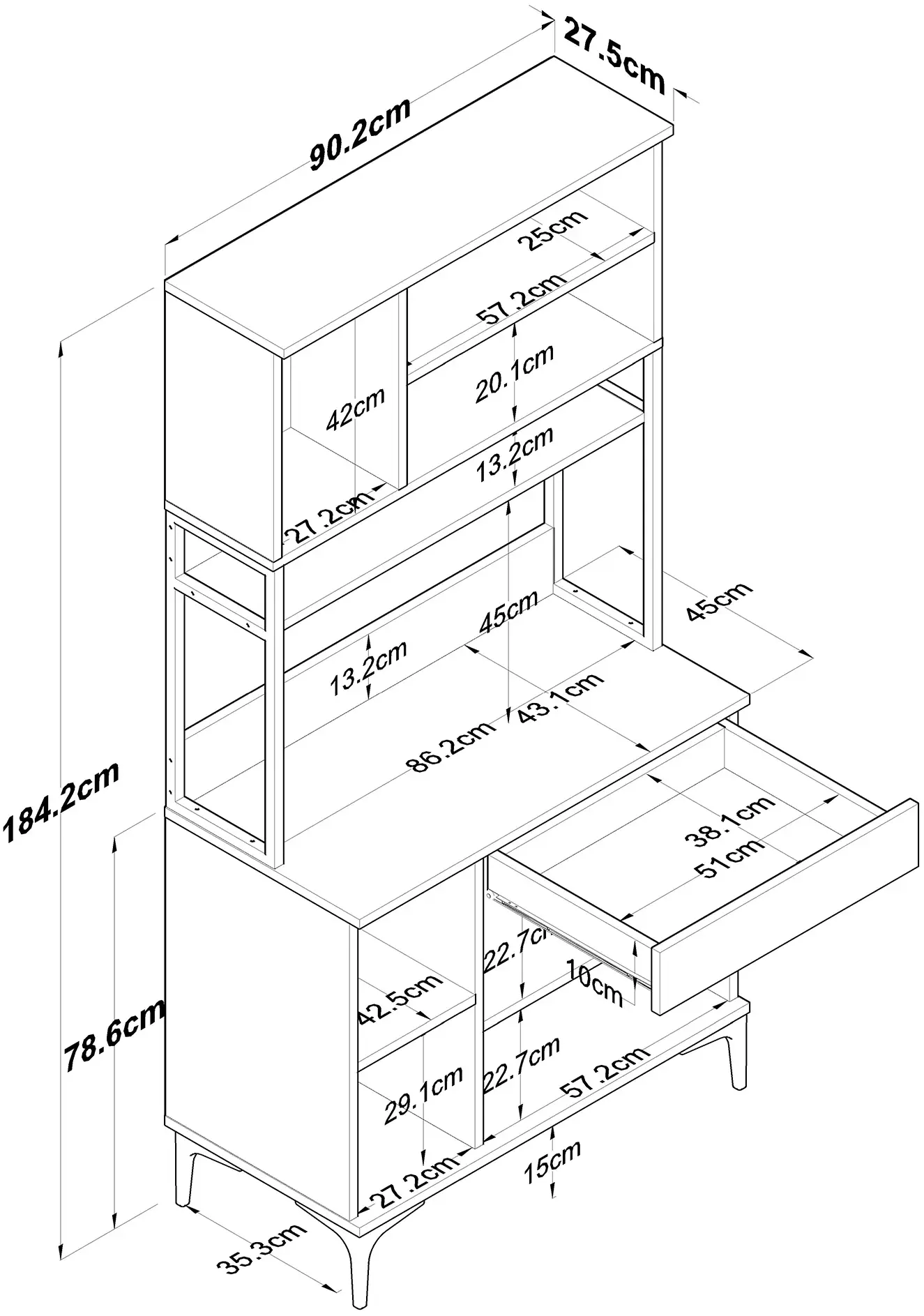 Буфет Mirage Meble JE197 (White/Walnut)