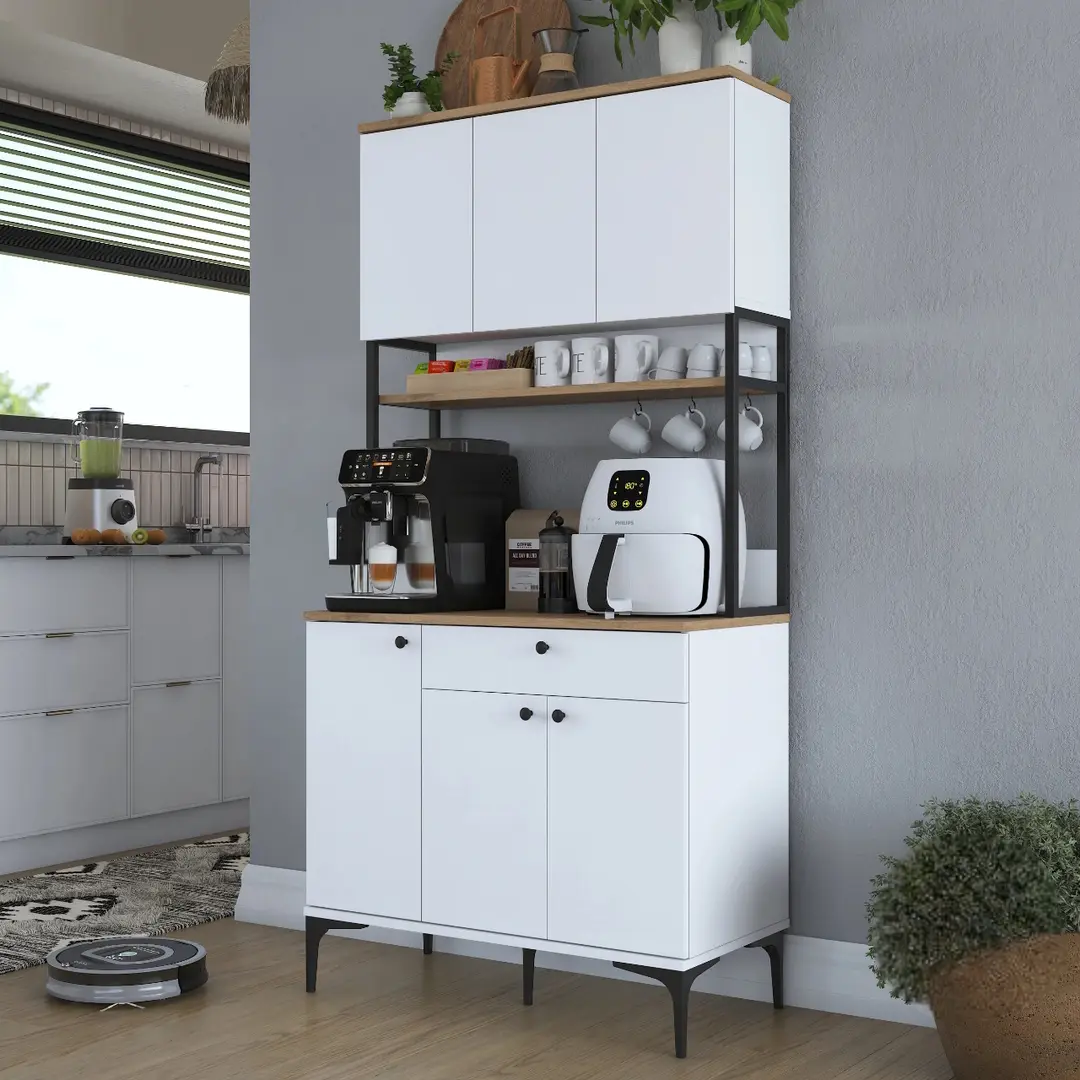 Буфет Mirage Meble JE197 (White/Walnut)