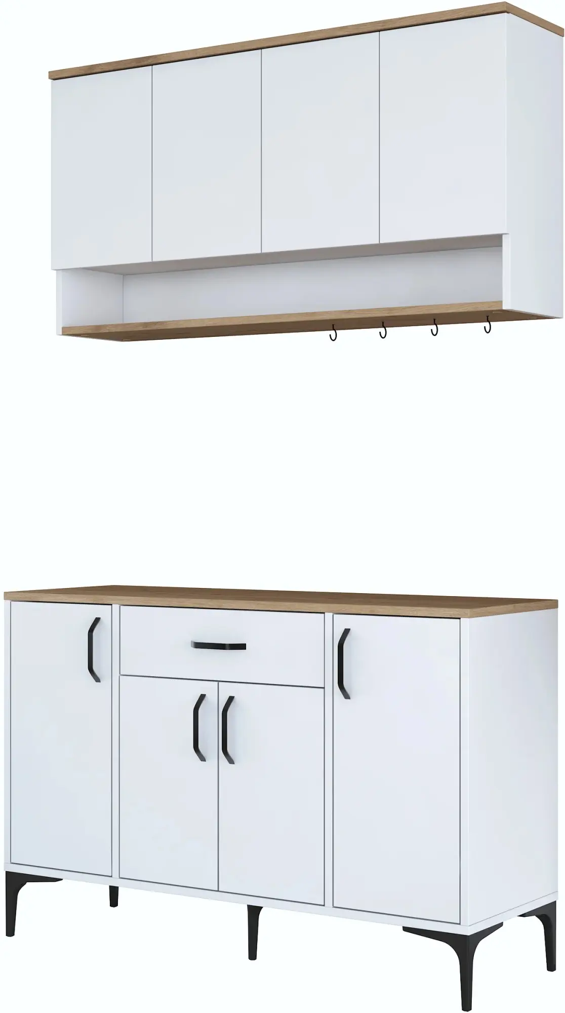 Буфет Mirage Meble JE203 (White/Walnut)
