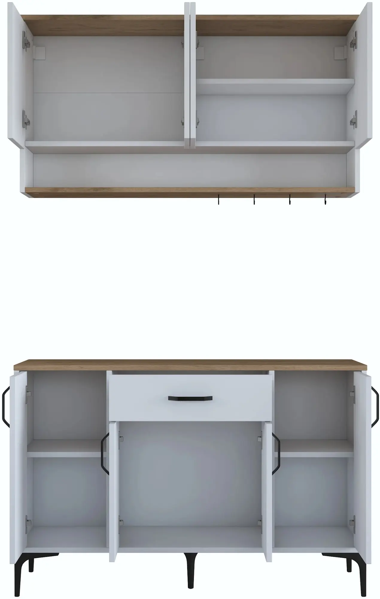 Буфет Mirage Meble JE203 (White/Walnut)