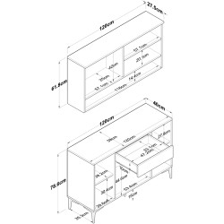 Буфет Mirage Meble JE203 (White/Walnut) Thumb