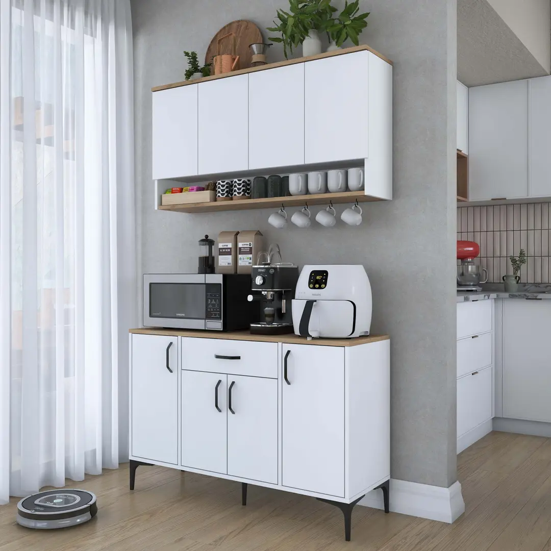 Буфет Mirage Meble JE203 (White/Walnut)