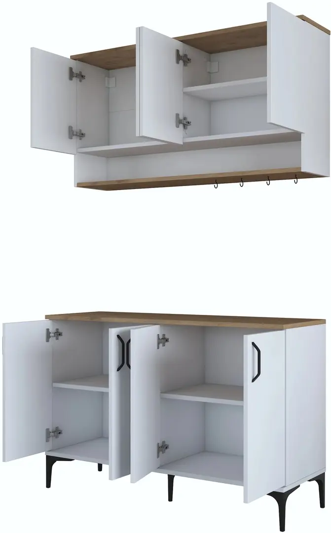 Bufet Mirage Meble JE204 (White/Walnut)