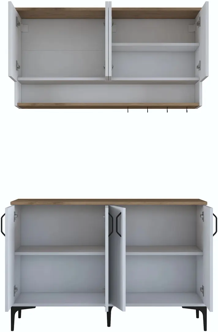 Bufet Mirage Meble JE204 (White/Walnut)