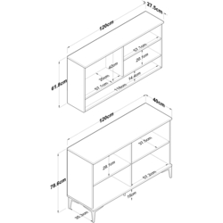 Bufet Mirage Meble JE204 (White/Walnut) Thumb
