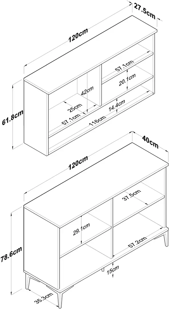 Bufet Mirage Meble JE204 (White/Walnut)
