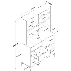 Буфет Mirage Meble JE208 (White/Walnut) Thumb