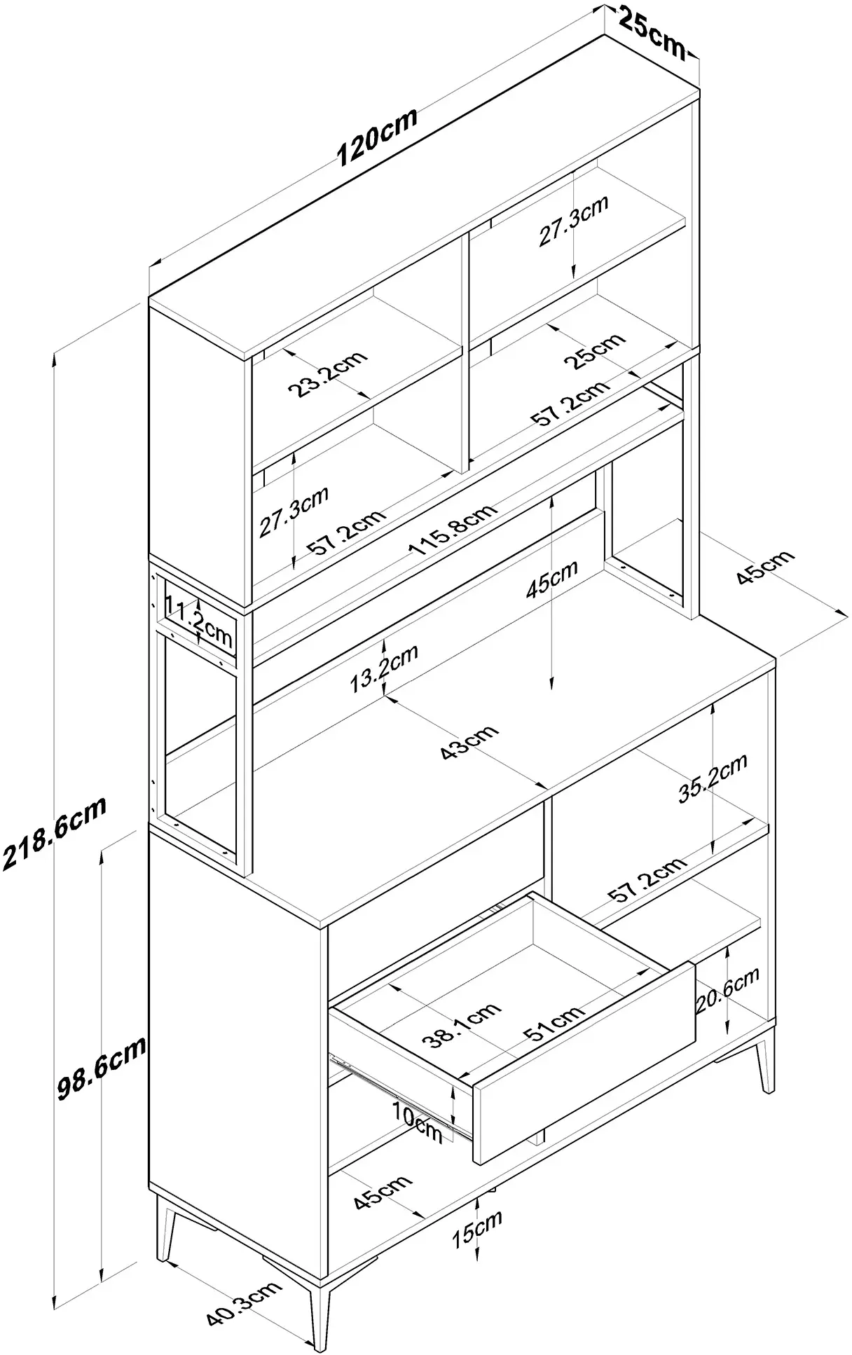 Буфет Mirage Meble JE209 (White/Walnut)