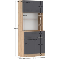 Буфет Tempo Kondela Domis New (Artisan Oak/Graphite) Thumb