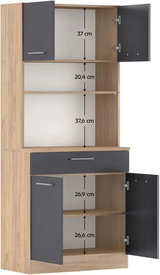 Буфет Tempo Kondela Domis New (Artisan Oak/Graphite) - 6