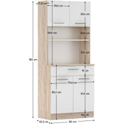 Буфет Tempo Kondela Domis New (Sonoma Oak/White) Thumb