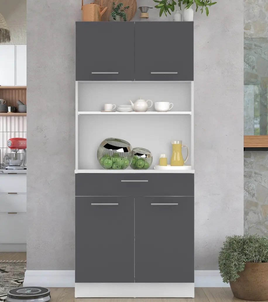 Bufet Tempo Kondela Domis New (White/Graphite)