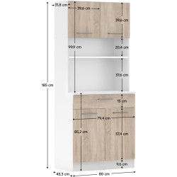 Bufet Tempo Kondela Domis New (White/Sonoma Oak) Thumb