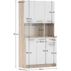 Bufet Tempo Kondela Pelion New (Sonoma Oak/White) Thumb