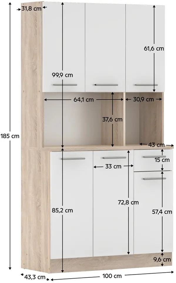 Bufet Tempo Kondela Pelion New (Sonoma Oak/White) - 6