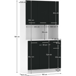 Bufet Tempo Kondela Pelion New (White/Black) Thumb