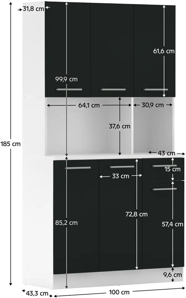 Bufet Tempo Kondela Pelion New (White/Black)
