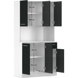 Bufet Tempo Kondela Pelion New (White/Black) Thumb