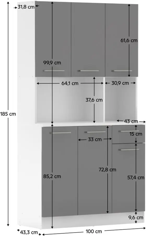 Bufet Tempo Kondela Pelion New (White/Graphite)