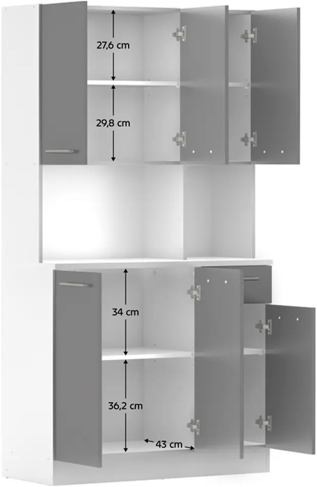 Bufet Tempo Kondela Pelion New (White/Graphite)