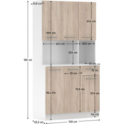 Bufet Tempo Kondela Pelion New (White/Sonoma Oak) Thumb