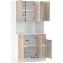 Bufet Tempo Kondela Pelion New (White/Sonoma Oak) Thumb