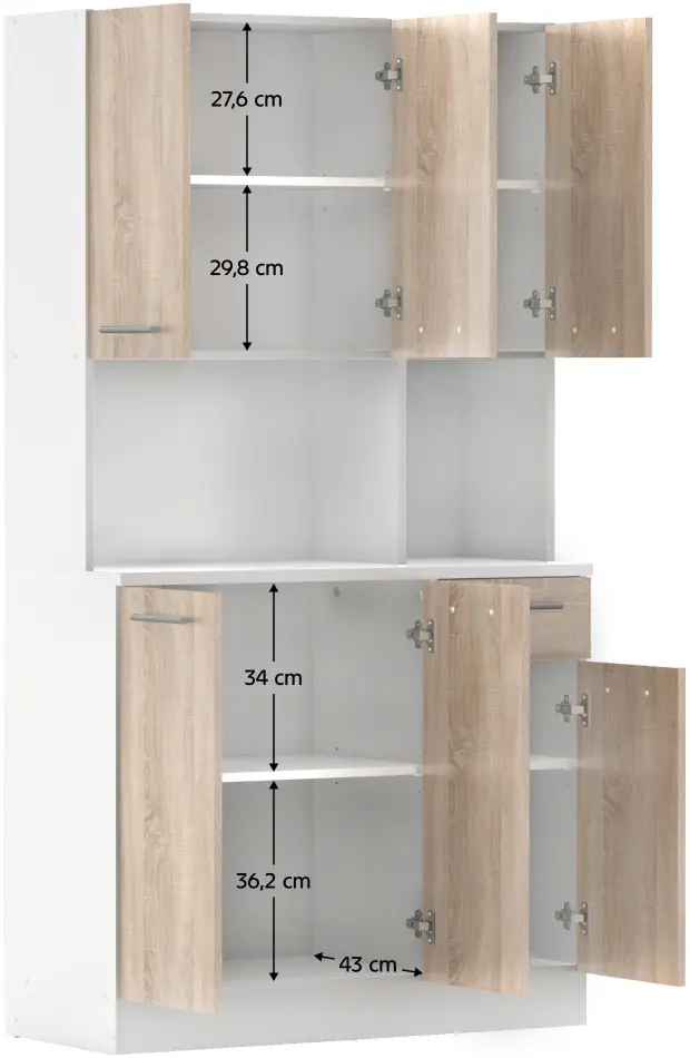 Bufet Tempo Kondela Pelion New (White/Sonoma Oak) - 6