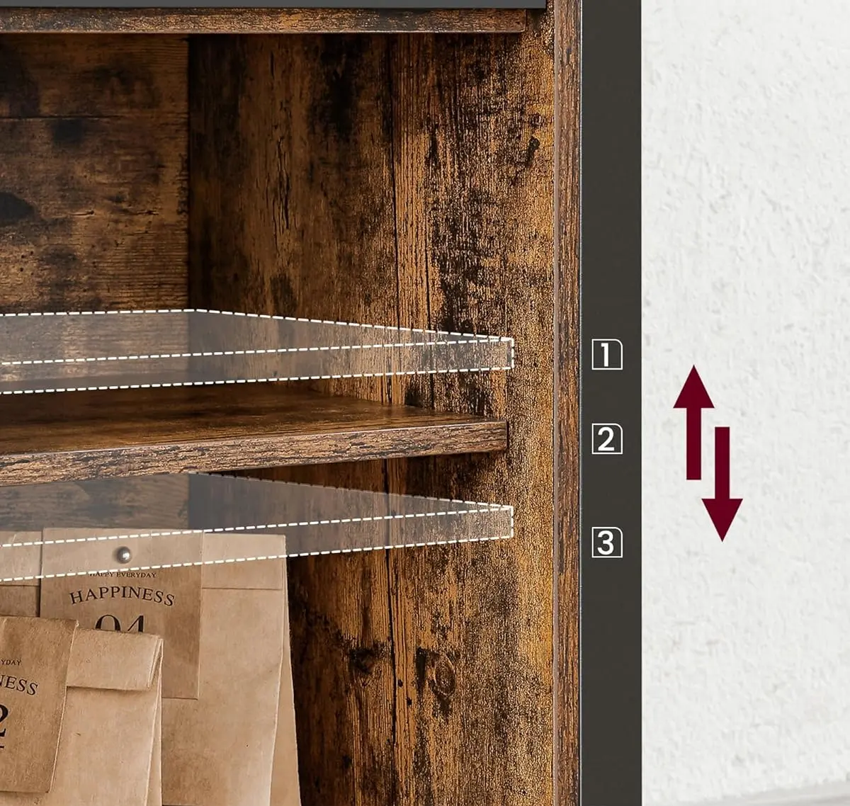 Буфет Vasagle LSC092B01 (Rustic Brown/Black)