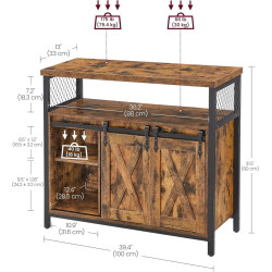 Буфет Vasagle LSC092B01 (Rustic Brown/Black) Thumb