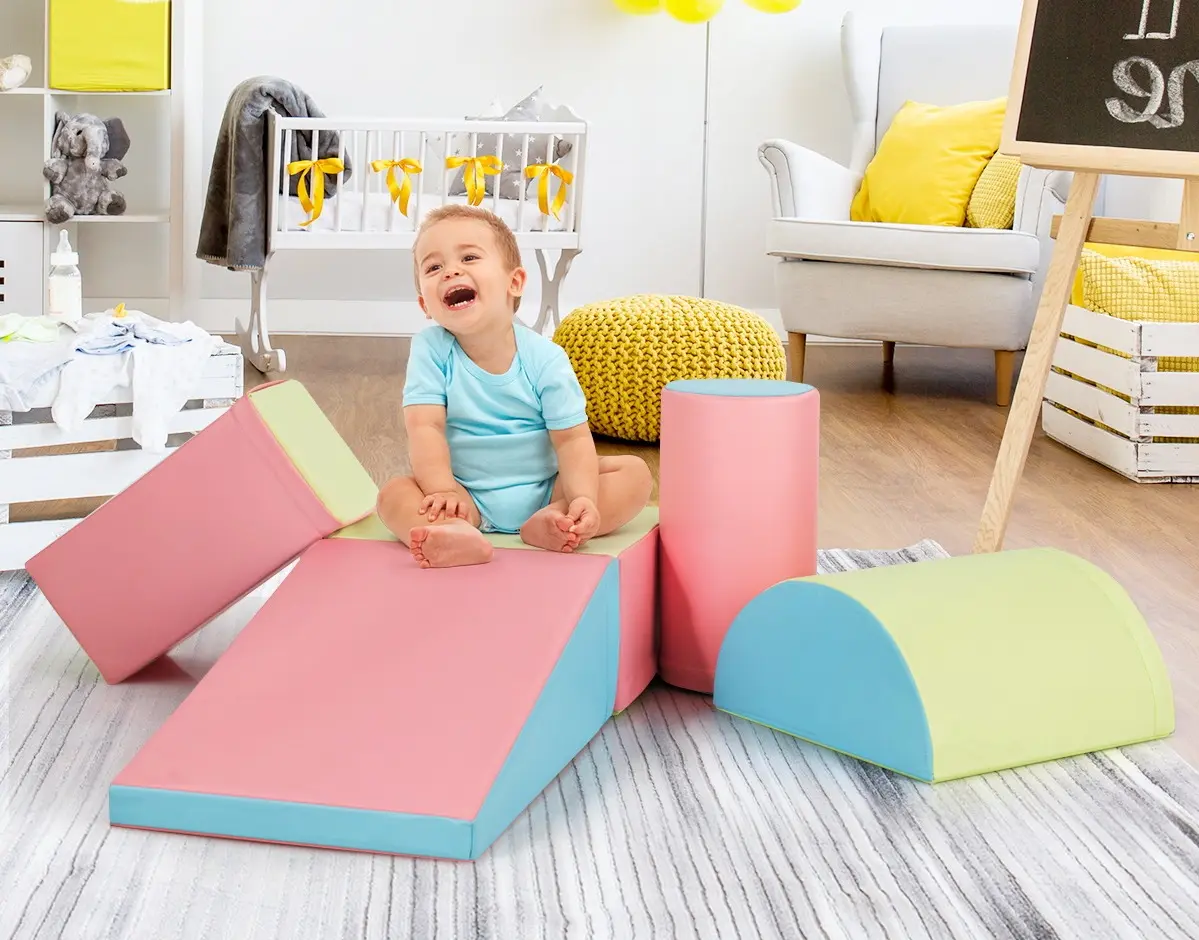 Modul moale pentru joc Costway FH10095BL (Green/Pink/Blue)