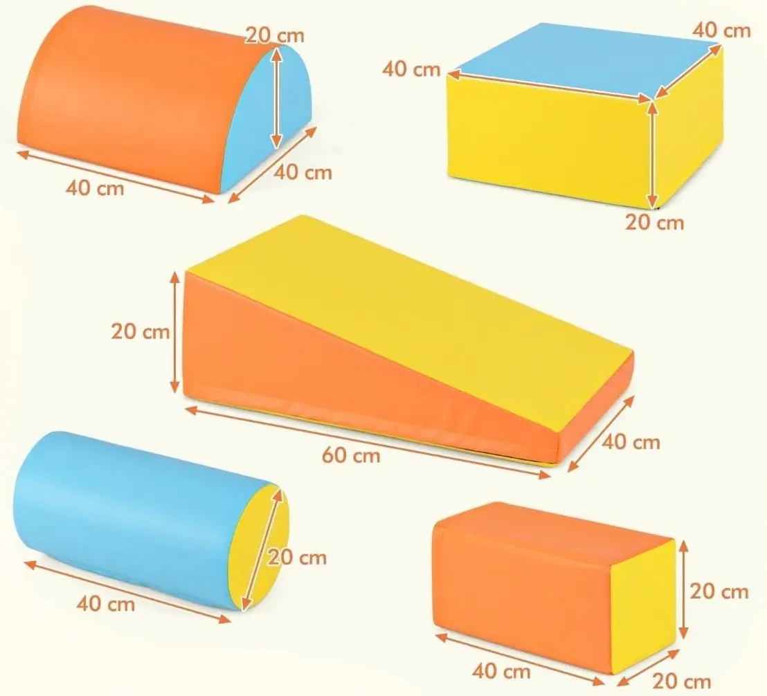 Мягкий игровой модуль Costway FH10095YW (Yellow/Orange/Blue)