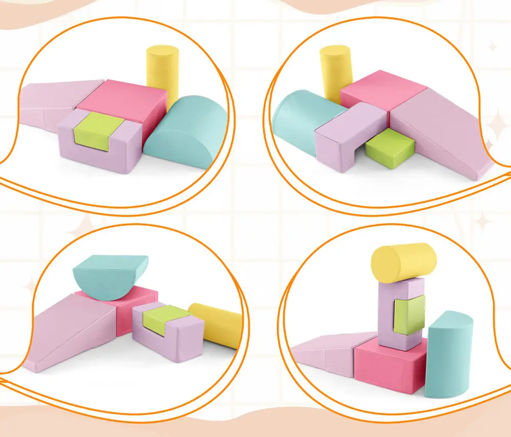 Modul moale pentru joc Costway FH10099RO (Pink/Blue)