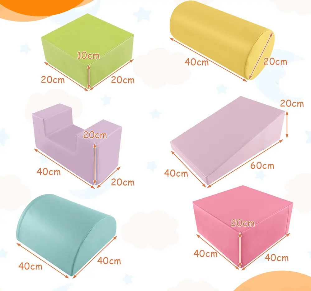 Modul moale pentru joc Costway FH10099RO (Pink/Blue)