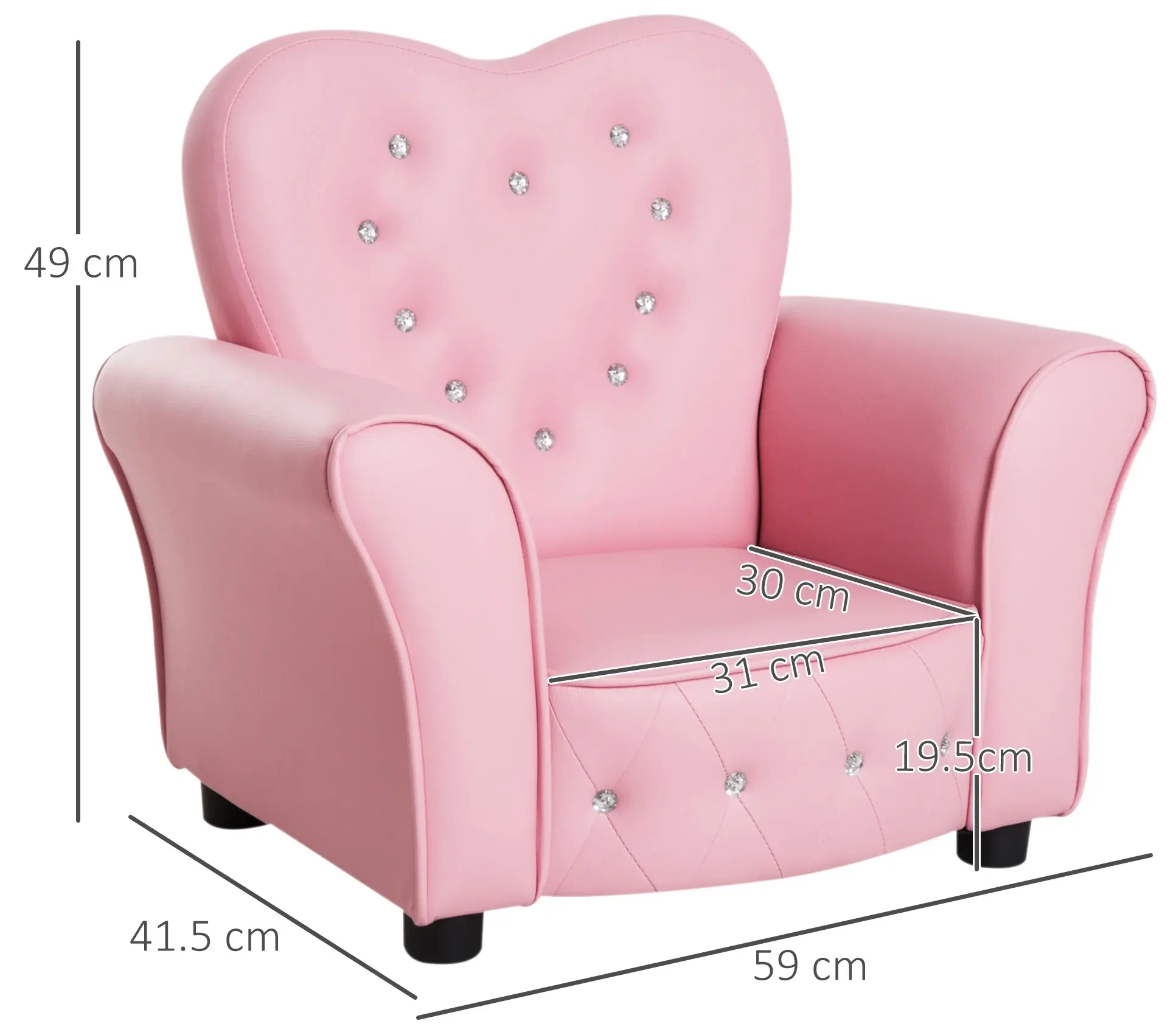 Fotoliu pentru copii Homcom 310-025 (Pink) - 6