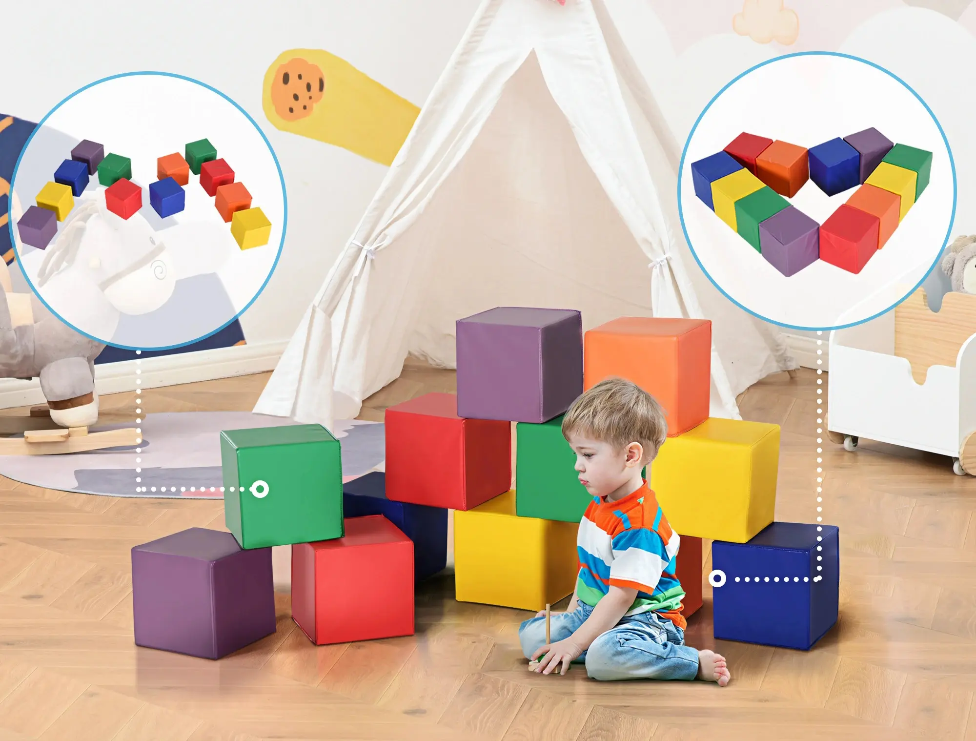Комплект мягких модулей Homcom 3D0-003 (Multicolor) - 7