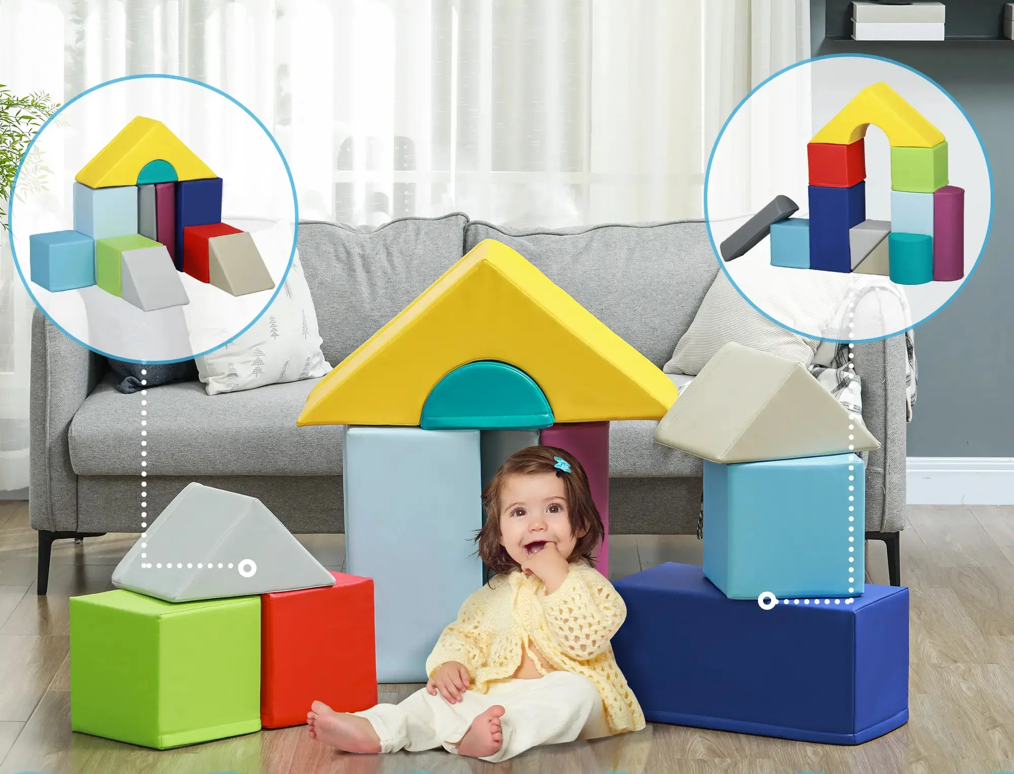 Комплект мягких модулей Homcom 3D0-008V01MX (Multicolor) - 6