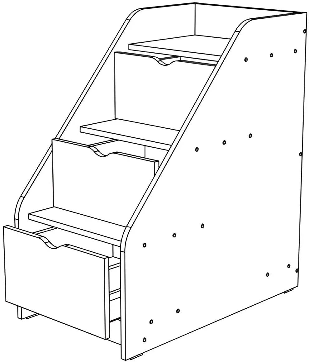 Комод-лесница МЛ-Мебель Yunior 11 49cm (Atelier Light/White) - 3