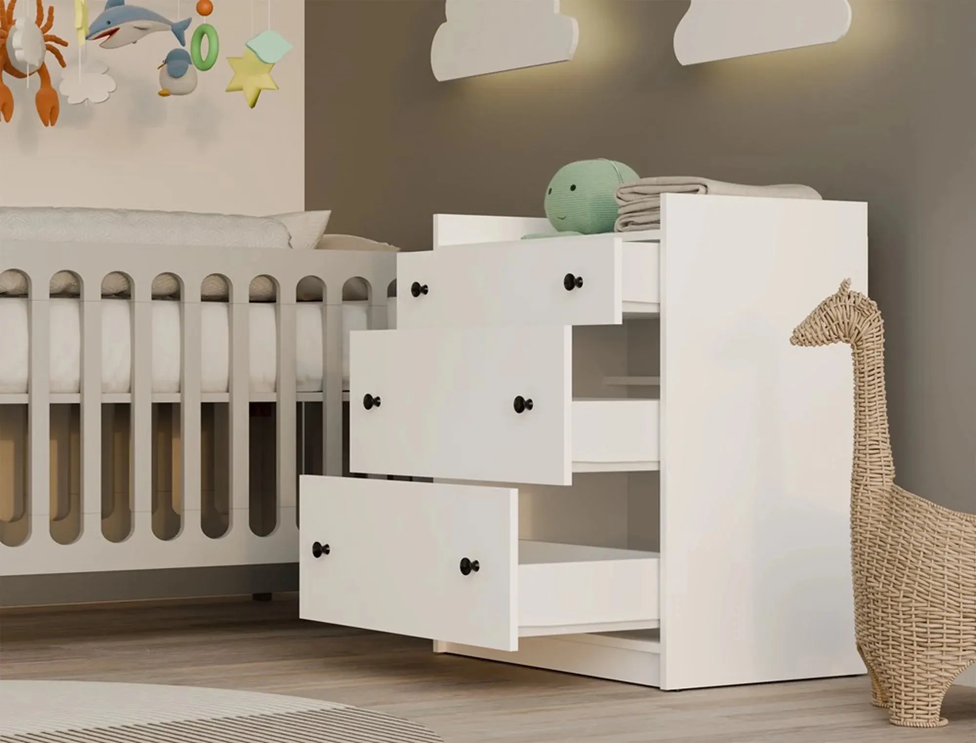 Comoda TopEshop Houston (White) - 2