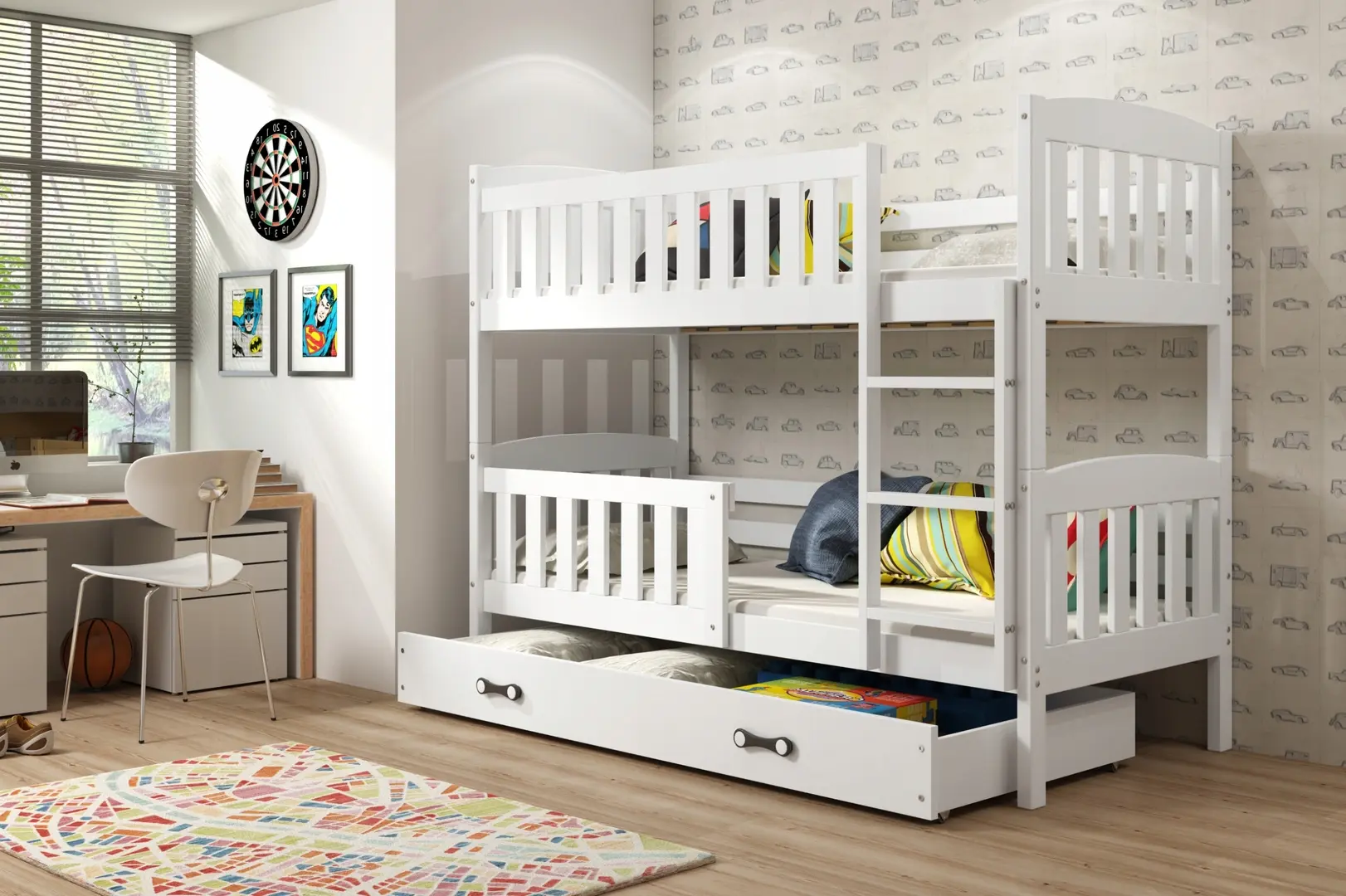 Pat suprapus BMS Group Kubus sertar/saltea 90x190 (White)