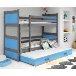 Двухъярусная кровать BMS Group Rico с выдвижной кроватью 90x190 (Graphite/Blue)