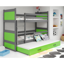 Pat suprapus BMS Group Rico cu pat retractabil 90x190 (Graphite/Green)